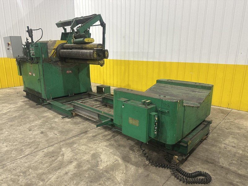 20,000 LB X 50&quot; ROWE MOTORIZED COIL REEL UNCOILER WITH COIL CAR: STOCK #20486