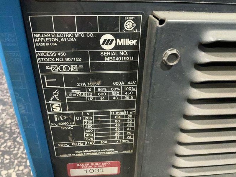 Miller  600 A Welder  - Axcess 450