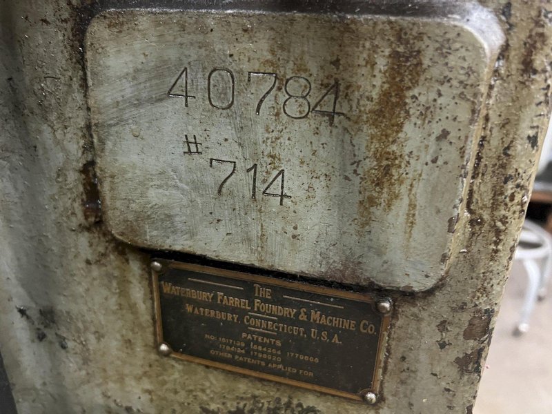 3/8" Waterbury Farrel Model #20 Heavy Frame Hand Feed Thread Roller