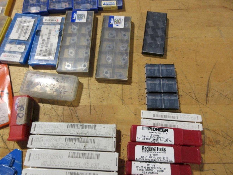 Carbide Inserts &amp; Endmills + HSS Taps - Auction Item