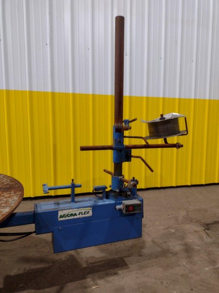 5,500 LBS X 48" AWC (ACCRA-WIRE CONTROLS) MODEL #F-200AF HORIZONTAL PALLET TYPE POWERED DE-COILER REEL: STOCK #19265