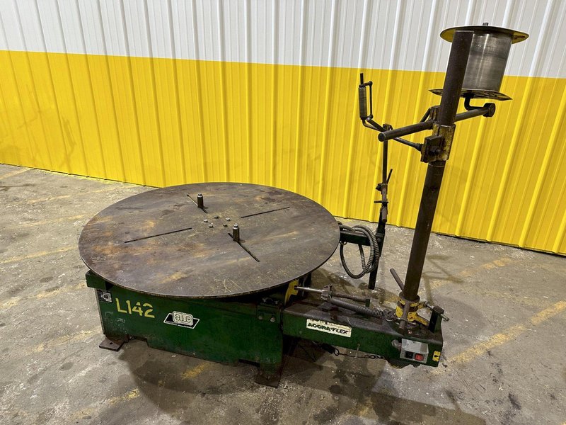 5,500 LBS X 48&quot; AWC (ACCRA-WIRE CONTROLS) MODEL #F-200 HORIZONTAL PALLET TYPE POWERED DE-COILER REEL: STOCK #20066