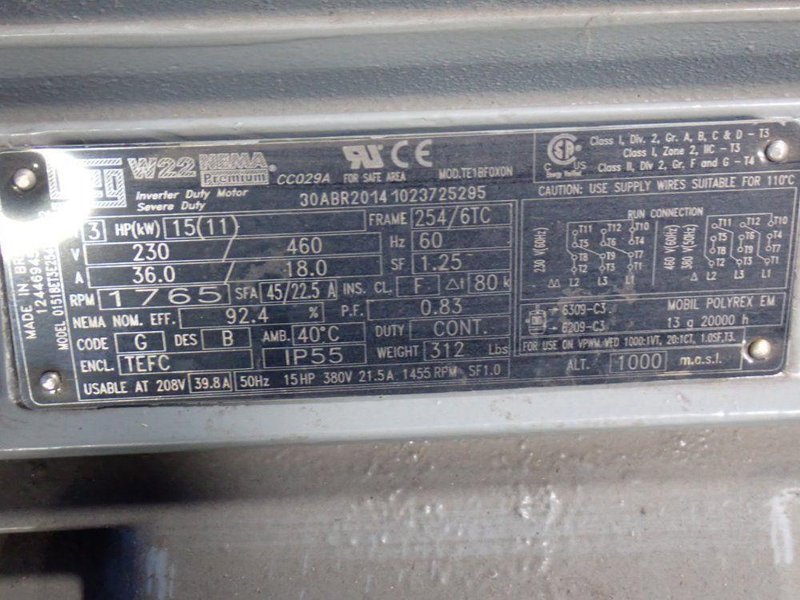 PARKER/NFP 15 HP HYDRAULIC UNIT  -  35V-30-A-1-A-20