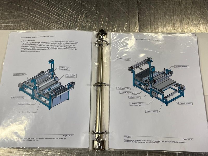 60″ Wide Advent Design Corporation Laminating Machine, 2013
