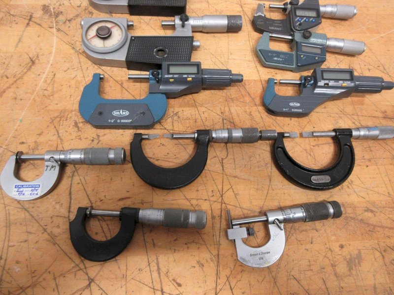 Micrometers 0-1" and 1-2" Various Brands and Types, Digital, Vernier, Pressure- Auction Item