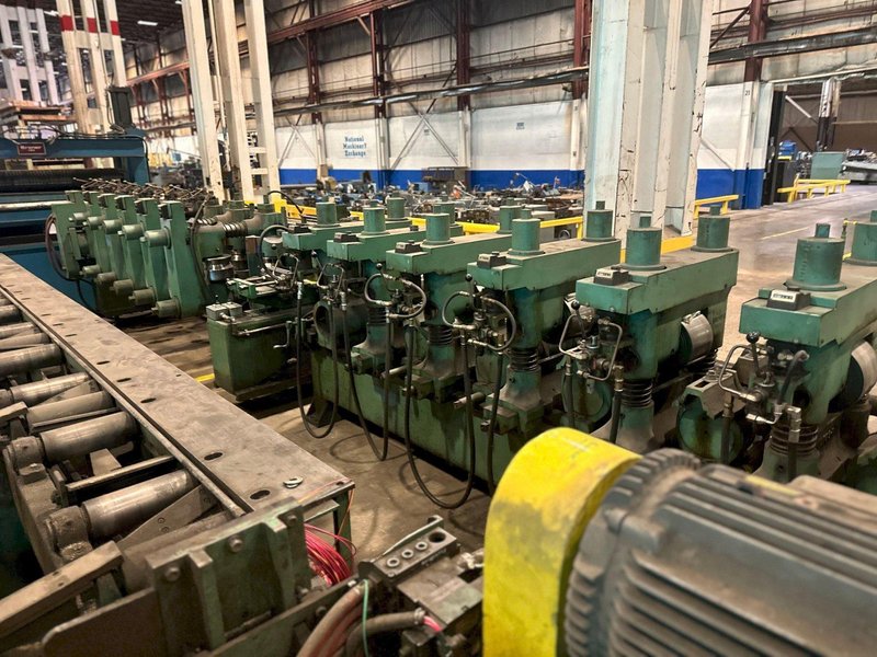 12 ROLL MEECO MODEL #12-12-TPVC (HD3) 2-PLANE SHAPE, ROD &amp; FLAT STOCK ROTARY STRAIGHTENING &amp; CHAMFER SYSTEM: STOCK #18428