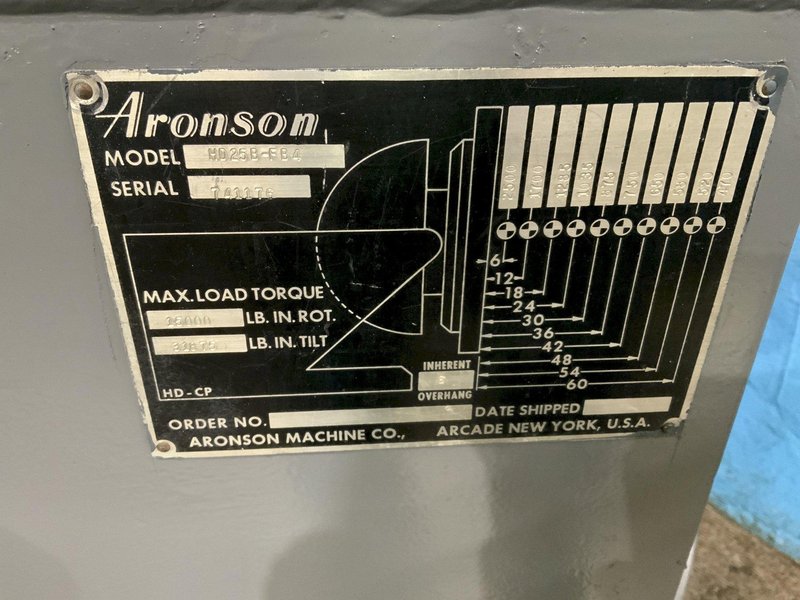 2500 LBS ARONSON MODEL # HD25FB4 WELDING POSITIONER: STOCK #80345