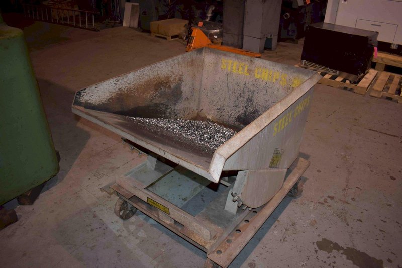 JESCO Model 211311, 1/2 Cubic Yard Self Dumper Hopper with Super Heavy Duty Formed Base on Caster Wheels, 5,000 lbs Capacity