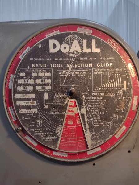 36" DOALL MODEL #3612H VERTICAL BANDSAW: STOCK #19728