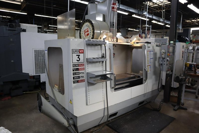 Haas VF-3SS CNC Vertical Machining Center, 12K Spindle, 24 Station SMTC, Probing, TSC, 4th and 5th Axis Brushless Drives- Auction Item