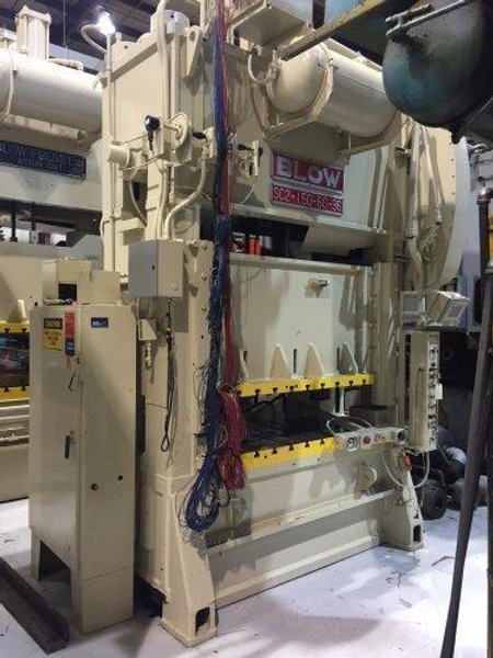 150 Ton Blow SC2-150-60-36 Straight Side Mechanical Metal Stamping Press For Sale, Under Power