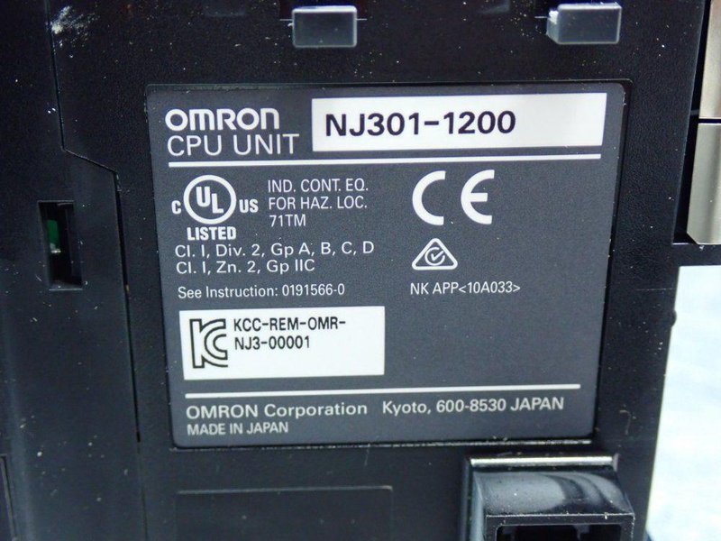 OMRON PROCESSOR CPU  UNIT  -  NJ301-1200