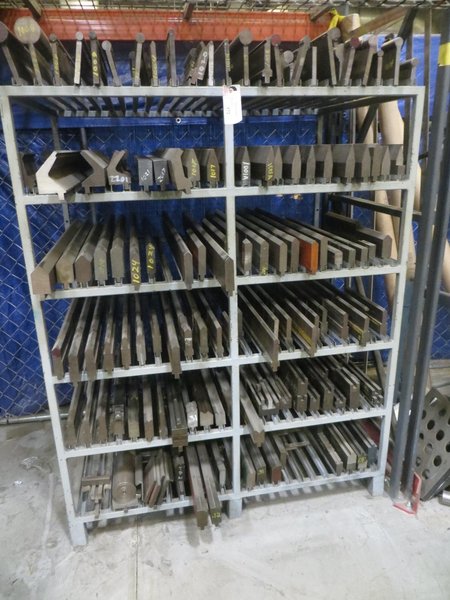 Press Brake Dies - Large Assortment on Storage Cart- Auction Item