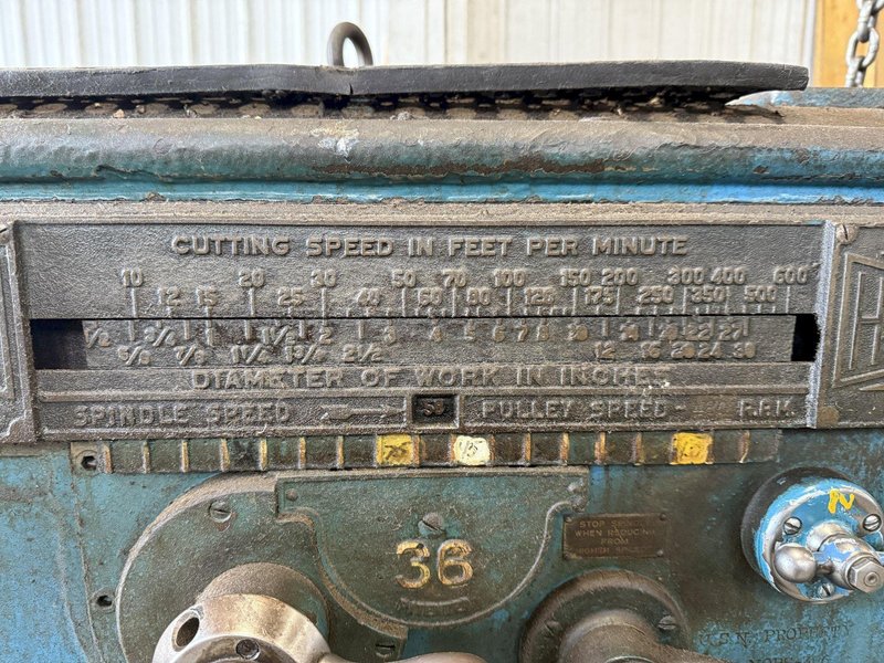 39&quot; x 35&#039; (420&quot;) LEHMANN DUAL CARRIAGE ENGINE LATHE WITH 15 HP G+P BELT GRINDING ATTACHMENT: YOBRO #24125