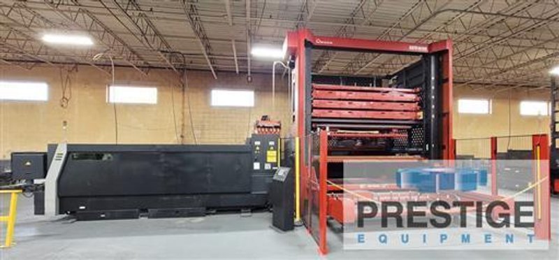 Amada LCG3015AJ 4KW Fiber Laser with ASFH Compact Load Unload &amp; Tower Storage System