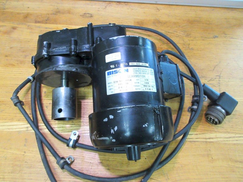 Used Haas 32-6611 Bison Chip Auger Motor Assy w/ Gearbox and 7 Pin Connector and Cable