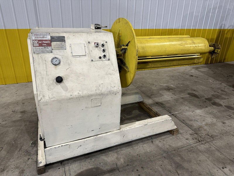6,000 LB X 48" AIR FEEDS MODEL #R60 MOTORIZED UNCOILER COIL REEL: STOCK #21189