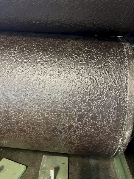 50&quot; WIDE BRADBURY-PUMA &quot;STUCCO&quot; DESIGN TWIN-STAND EMBOSSER ROLLS, NEW 2013: STOCK #17004