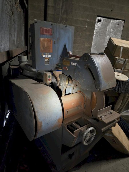 Fox  model G60S2 30" right hand snag grinder s/n 12794921 with safety guard