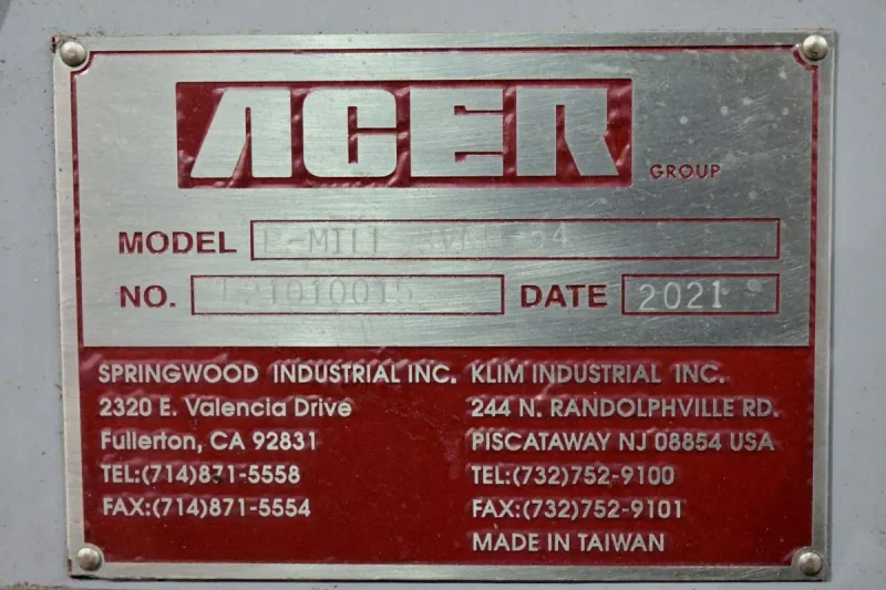 2021 Acer Model E-Mill 3VKH-54 3 HP CNC Vertical Milling Machine