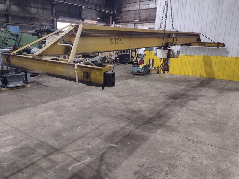3 / 5 TON X 30' NORTH AMERICAN SINGLE GIRDER TOP RUNNING OVERHEAD BRIDGE CRANE &amp; COFFING HOIST: YOBRO #25275