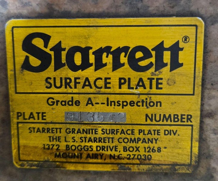 STARRETT 913542 GRANITE SURFACE PLATE USED
