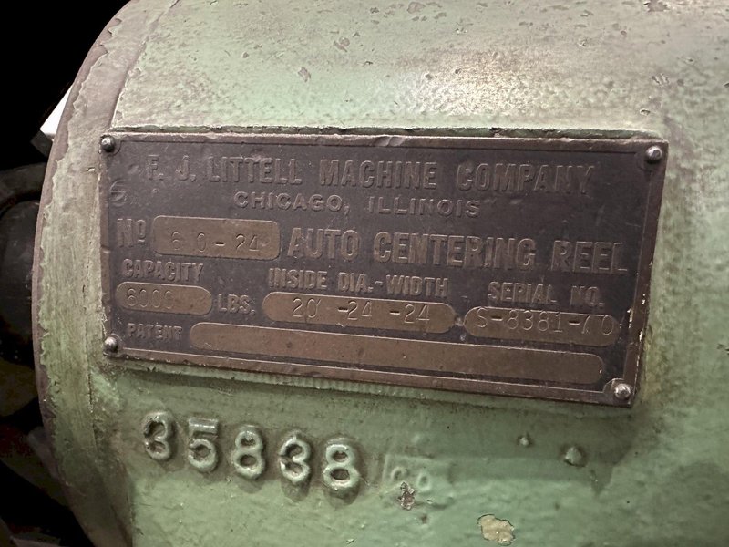 6000 LBS X 24&quot; WIDE LITTELL PULL OFF COIL REEL MODEL #60-24: STOCK #19803