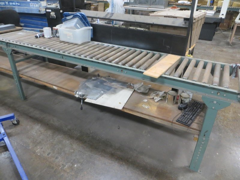 Hytrol Roller Conveyor Tables - (3) 10&#039; Long x 2&#039; Wide, Adjustable Height- Auction Item