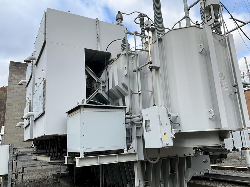 #5 cranker (not available now) HICO Three Phase Shell Form Transformer, Rated Capacity  81000/108000/135000 KVA, 345000 HV, 13800 XV, 13800 LV, Class ONAN/ONAF1/ONAF2