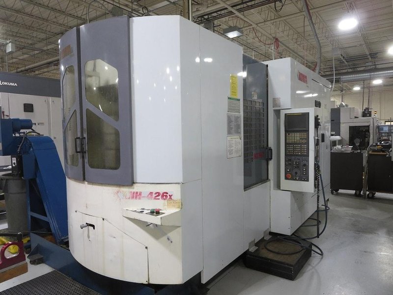 KIWA KNH-426X HMC, 2003-HPC, Fanuc Control, 12,000RPM, Chip Conveyor