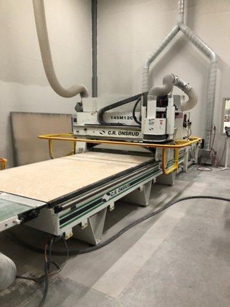 Turnkey CNC Router and Panel Saw System – C.R. Onsrud 146M12CAP + Schelling VS12 + Gorbel Crane