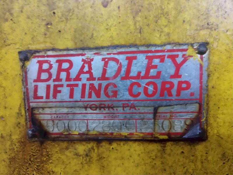 15,000 LB 7.5 TON BRADLEY SINGLE RIM VERTICAL COIL LIFTING TONG SCISSOR TYPE COIL LIFT: STOCK #14208