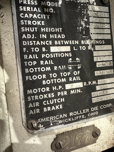 10 TON TISHKEN 4 POST CUT OFF: STOCK #77957