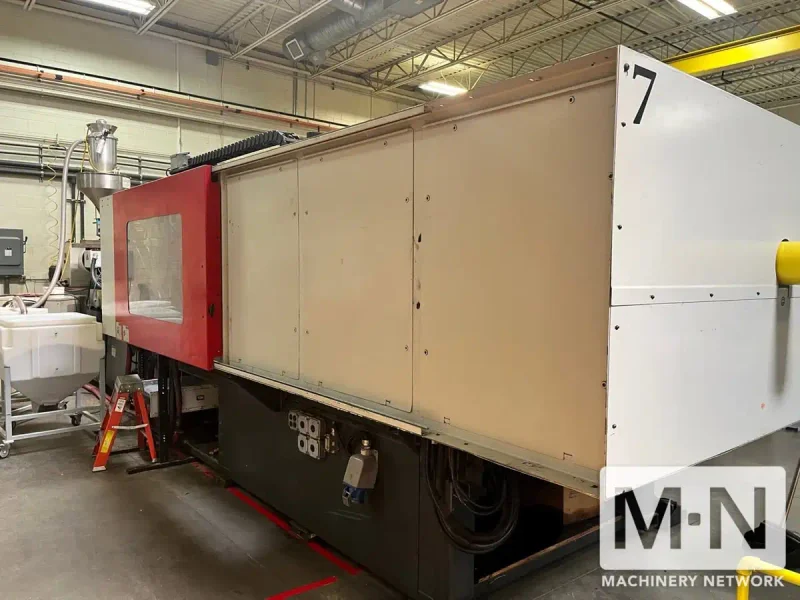 550 TON 72 OZ CINCINNATI MODEL NT550-80 POWERLINE ELECTRIC INJECTION MOLDING MACHINE MFG 2001