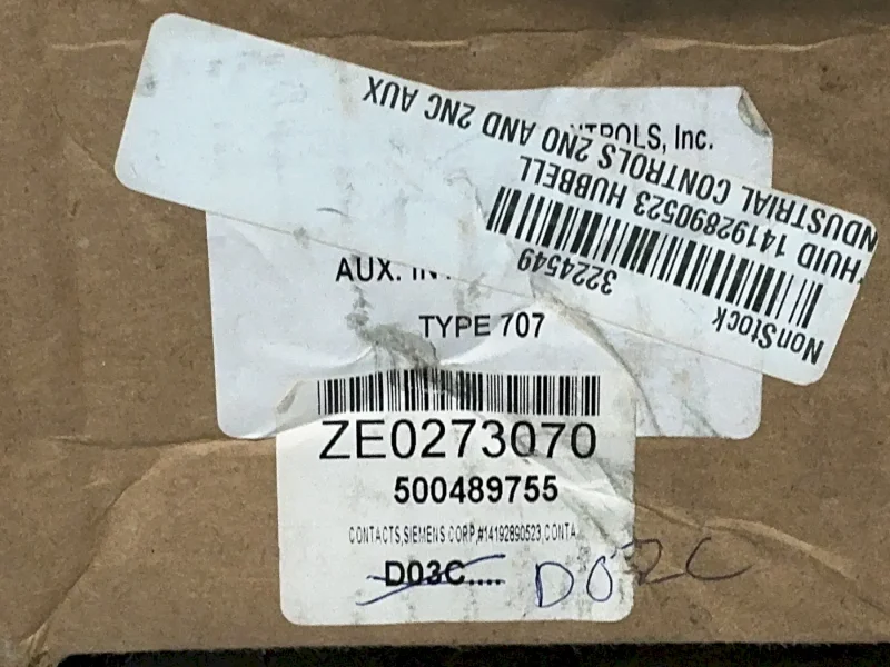 HUBBELL AUXILIARY CONTACT INTERLOCK KIT  -  HC14-192-890-523