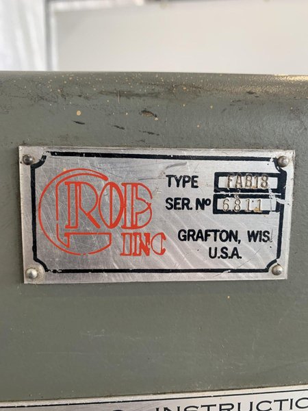 18&quot; GROB FAB18 CONTINUOUS FILE MACHINE. STOCK # 0254724