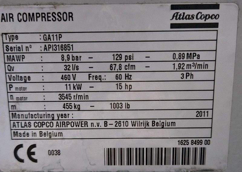 ATLAS COPCO AIR COMPRESSOR USED