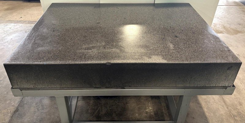 48" x 72" Granite Surface Plate, Black, 10" Thick, Stand