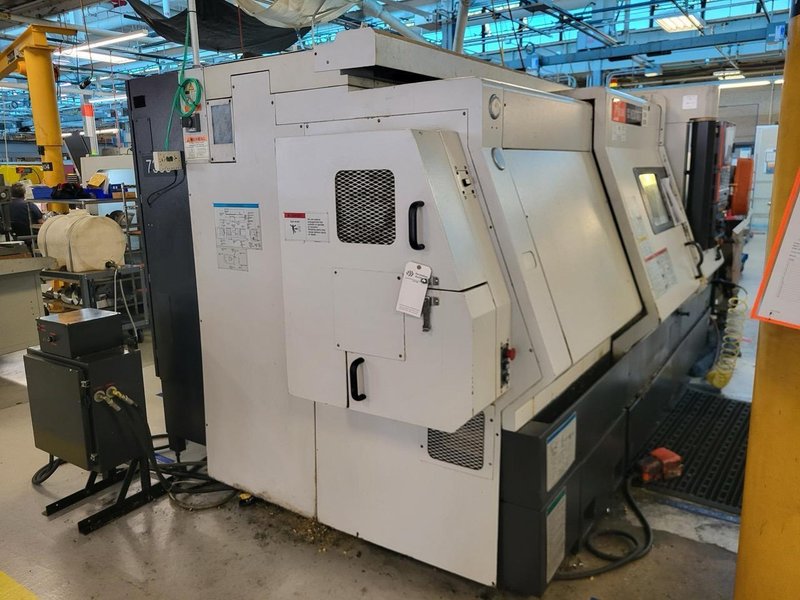 Mazak QTN 450-II CNC Turning Center 2006- Tool Setter, SMW Autoblok 19″ Chuck , 24 Station, Chip Conveyor