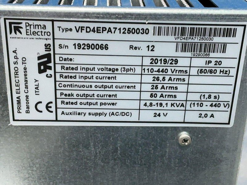 PRIMA ELECTRO SERVO DRIVE  -  VFD4EPA71250030