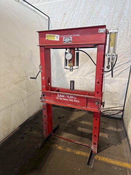 55 TON CAROLINA INDUSTRIAL HYDRAULIC H-FRAME PRESS. STOCK #0430826