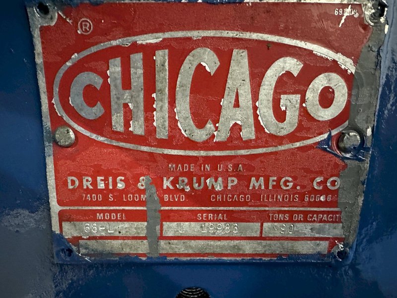 90 TON X 8' DREIS &amp; KRUMP MECHANICAL PRESS BRAKE: STOCK #77231