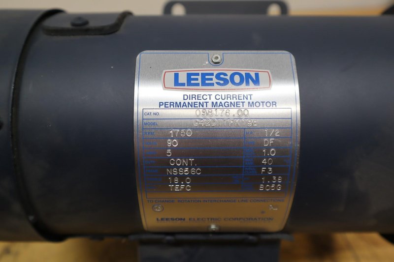 LEESON Permanent Magnet DC General Purpose Industrial Electric Motor 1/2 HP 042D17FK19B- Auction Item