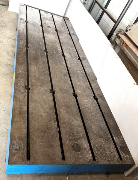 48&quot; x 144&quot; Bay Cast/Level-Tite Surface Plate, 7&quot; Thick, T-Slotted, Nice