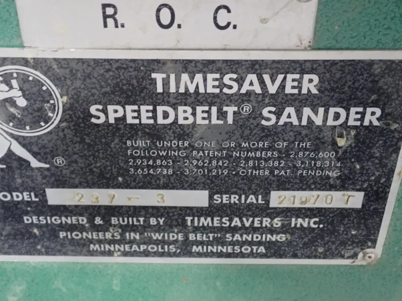 TIME SAVERS INC. 36" SPEED BELT SANDER  -  237-3