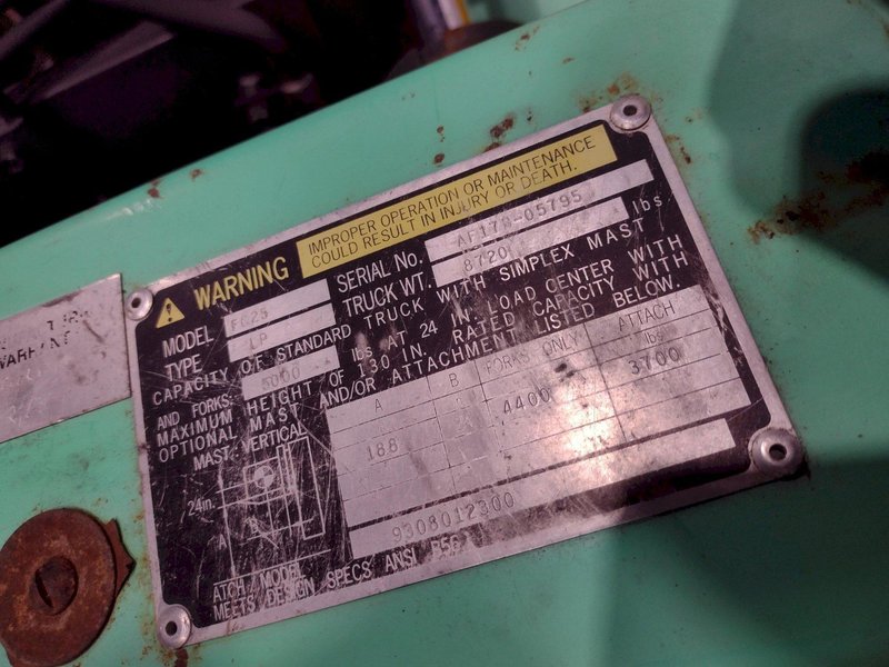 5,000 LB MITSUBISH MODEL #QA14  PROPANE FORKLIFT TRUCK: STOCK #19603