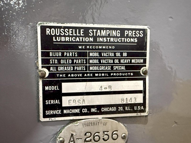 40 TON ROUSSELLE MODEL #4-B O.B.I. PRESS: YOBRO #25849
