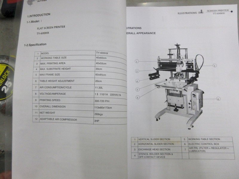 ATMA Pneumatic Tall Stereo Substrate Printing Machine Model TY-600HX- Auction Item