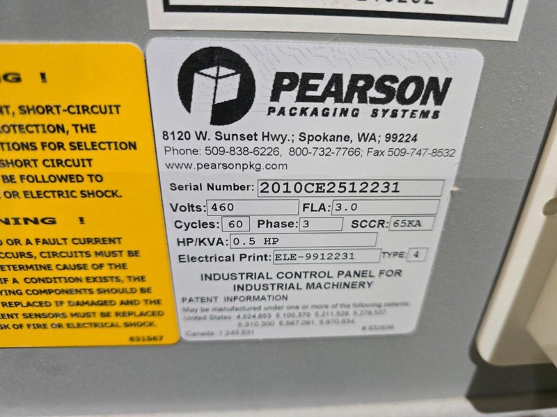 PEARSON PACKAGING SYSTEMS CE25 CASE ERECTOR USED