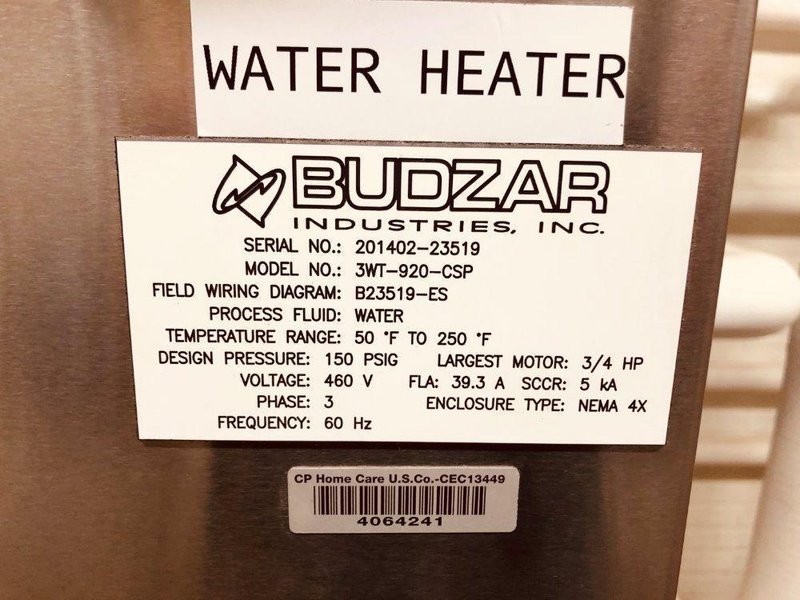 BUDZAR 27 KW Budzar 3WT-920-CSP Hot Water Heater, 3 Zone  -  3WT-920-CSP